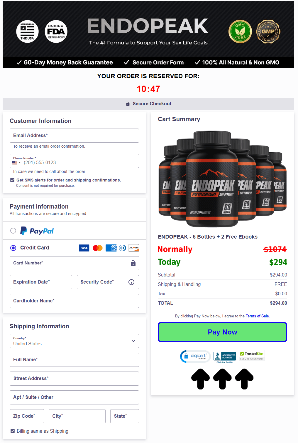 secure checkout page
